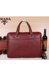 Replica Prada Original Leather Briefcase P80241 Burgundy VS00899