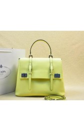 Replica Prada Original Leather Tote Bag BN2789 Lemon VS07510