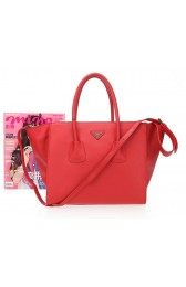 Replica Prada Smooth Calfskin Leather Tote Bags BN2619 Red VS09046