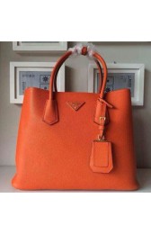 Replica Prada Twin Saffiano Leather Cuir Large Tote BN2756 in Orange with Gold Hardware Mingd VS02387