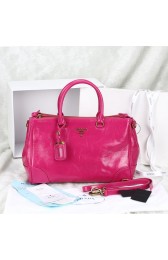 Replica Prada Vitello Shine Double Zip Shopping Tote Satchel BN2324 in Peach LSS VS07596