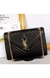 Replica Saint Laurent Classic Large Monogram College Bag In Black Matelasse Leather Y2590 VS05342