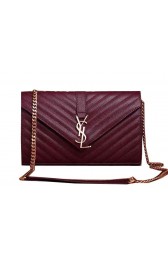 Replica Saint Laurent Classic Monogramme Cannage Pattern Flap Bag Y5482 Burgundy VS01042