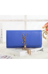 Replica Saint Laurent Classic Monogramme Tassel Original Leather Clutch Y5485 Royal VS01161