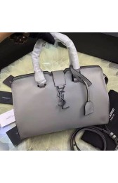 Replica Saint Laurent Small Monogram Cabas Bag in Grey Original Calfskin 394461 VS09009