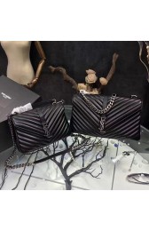 Replica Saint Laurent Top Handle Bag in Black Matelasse Leather 392738 VS03281