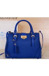 Replica Top Prada Grainy Leather Tote Bag BN2566 Blue VS05098