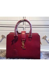 Saint Laurent Cabas Smooth Leather Top Handle Bag Y265764 Burgundy VS00164