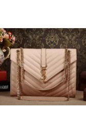 Saint Laurent Classic Monogramme Cannage Pattern Flap Bag Y5480 Apricot VS01432