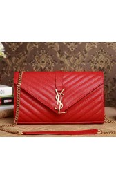 Saint Laurent Classic Monogramme Cannage Pattern Flap Bag Y5482 Red VS00934