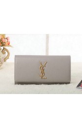 Saint Laurent Classic Monogramme Clutch Cannage Pattern Y5486 Khaki VS00298