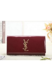 Saint Laurent Classic Monogramme Clutch Patent Y5486 Burgundy VS09165