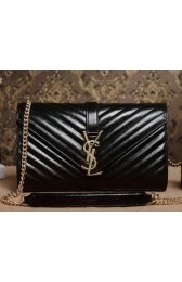 Saint Laurent Classic Monogramme Sheepskin Leather Flap Bag Y5482 Black VS04483