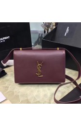 Saint Laurent Dylan Burgundy Calfskin Cross-body Bag 377827 VS05965
