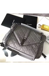 Saint Laurent Large Monogram College Bag Grey 392738 VS08499