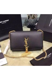 Saint Laurent Medium Monogram Shoulder Bag In Black Original Smooth Calfskin 354119 VS05443