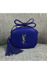 Saint Laurent Monogram Blogger Bag In Blue Leather YS16SS VS08999