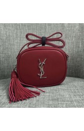 Saint Laurent Monogram Blogger Bag In Burgundy Leather YS16SS VS06679
