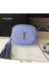 Saint Laurent Monogram Blogger Bag in Light Blue Leather 425317 VS07739