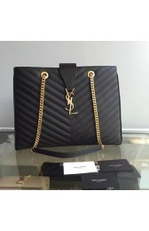 Saint Laurent Monogram Matelasse Shopper Bag Black Y231210 VS05706