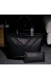 Saint Laurent Original Grainy Leather Tote Bag Y7138 Black VS04093