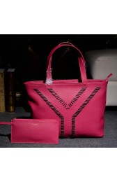 Saint Laurent Original Grainy Leather Tote Bag Y7138 Rose VS08239