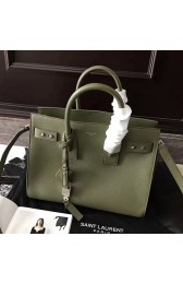 Saint Laurent Sac De Jour Souple Bag in Green Grained Leather 464960 VS02154