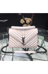 Saint Laurent Top Handle Bag in White Matelasse Leather 392738 VS00723