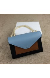 Sale 1:1 Celine Pocket Handbag Seashell Smooth Calfskin 175383 Black&Wheat&SkyBlue VS00358