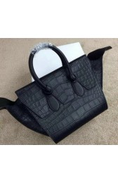 Sale 1:1 Celine Tie Nano Top Handle Bag Croco Leather 98313 Black VS00572