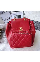 Sale 1:1 Chanel Grained Calfskin Backpack Red A93748 VS00493