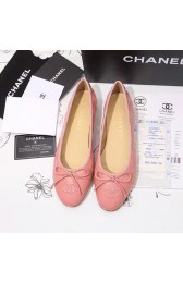 Sale 1:1 Chanel Pink Lambskin Ballet Flats Cap Toe CH1640 VS07703
