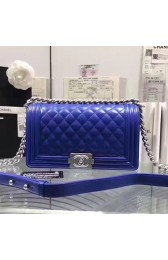 Sale 1:1 Copy Chanel Blue Quilted Lambskin Medium Boy Bag A67086 VS03157