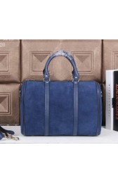 Sale 1:1 Copy Gucci Suede Leather Medium Boston Bags 247205 Blue VS02586