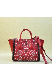 Sale 1:1 Fake Prada Saffiano Embroidered Tote Bag BN2619E Red VS06176
