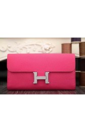 Sale 1:1 Hermes Constance Long Wallets Original Leather HA909 Rose VS07241