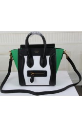 Sale 1:1 Imitation Celine Luggage Nano Bag Original Leather CT3308S White&Black&Green VS01752