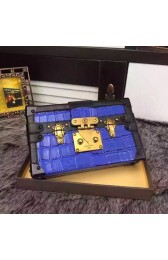 Sale 1:1 Imitation Louis Vuitton Crocodile Brillant Petite Malle N91994 Blue VS07732