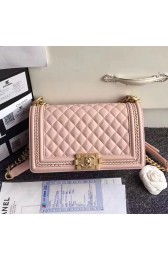 Sale 1:1 Knockoff Chanel Lambskin Medium Boy Bag A67086 Pink 2017 VS02922