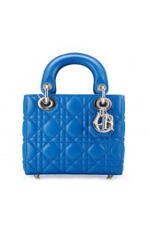 Sale 1:1 Lady Dior Bag Nano Bag Blue Original Leather D44552 Gold VS08339