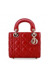 Sale 1:1 Lady Dior Bag Nano Bag Red Original Leather D44552 Silver VS06211
