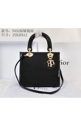Sale 1:1 Lady Dior Bags in Patent Leather D5432 Black VS01602