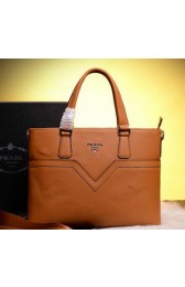 Sale 1:1 PRADA Grainy Calfskin Leather Business Briefcase 98888B Wheat VS01028
