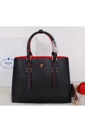 Sale 1:1 Prada Grainy Cuir Leather Tote Bag BN2821 Black VS09900