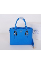 Sale 1:1 Prada Original Calfskin Leather Tote Bag BN1902 SkyBlue VS04273