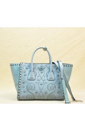 Sale 1:1 Prada Saffiano Embroidered Tote Bag BN2619E SkyBlue VS01734