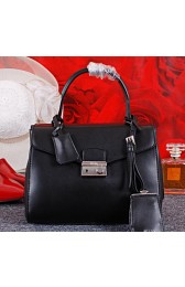 Sale 1:1 Prada Smooth Leather Tote Bags BN8672 Black VS01613