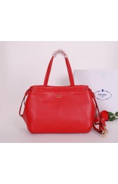 Sale 1:1 Prada Soft Calf Leather Tote Bag BR5104 Red VS04774