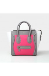 Sale 1:1 Replica Celine Luggage Mini Bag Original Leather CL88022 Rose&White&Grey VS09036