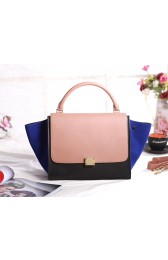 Sale 1:1 Replica Celine Trapeze tote Bag 3342 in Pink with Blue Original Leather Suede VS01669